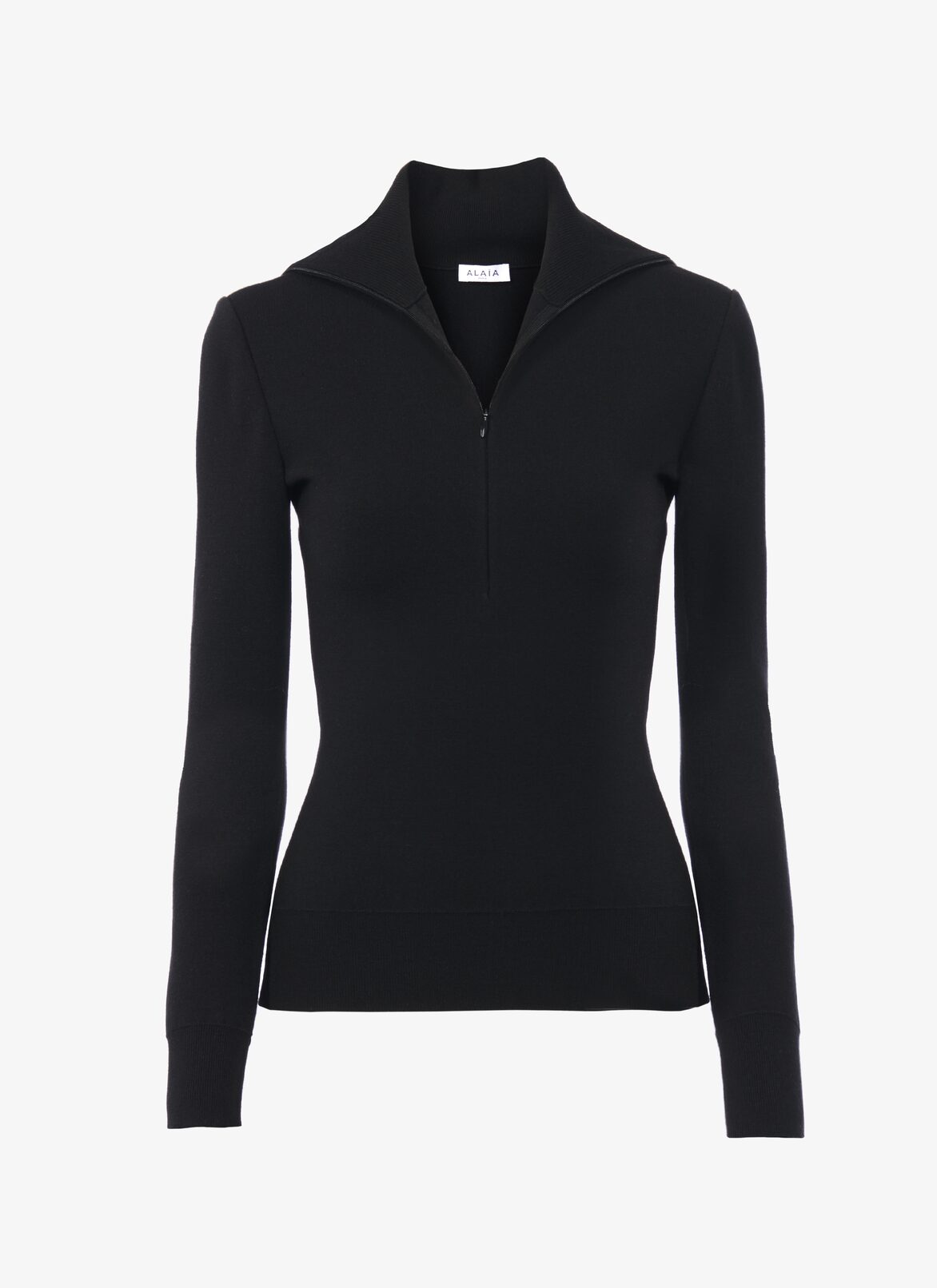 Minimalist turtleneck in wool ALAÏA BLACK MINIMALIST TURTLENECK IN WOOL
